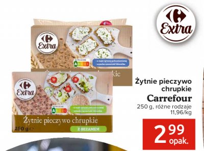 Pieczywo chrupkie żytnie z sezamem Carrefour promocja