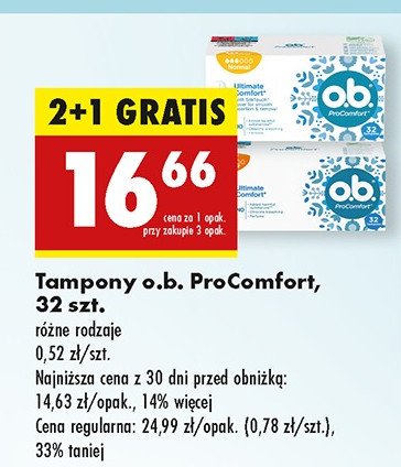 Tampony super O.b. procomfort promocja