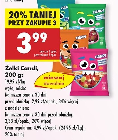 Żelki węże Candi (biedronka) promocja