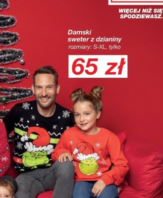 Sweter damski z dzianiny The Grinch promocja w KiK