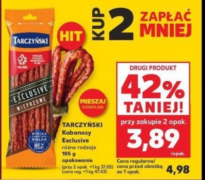 Kabanosy wieprzowe Tarczy艅ski exclusive promocja