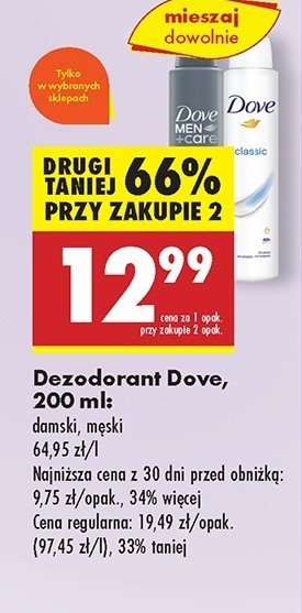 Dezodorant clean comfort Dove promocja w Biedronka