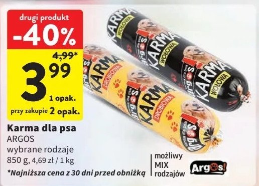 Karma dla psa drobiowa ARGOS! promocja