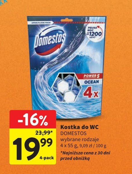 Kostka do wc ocean Domestos power5 promocja
