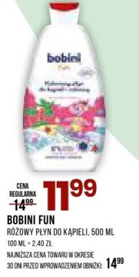 Płyn do kąpieli BOBINI FUN różowy promocja w Drogerie Natura