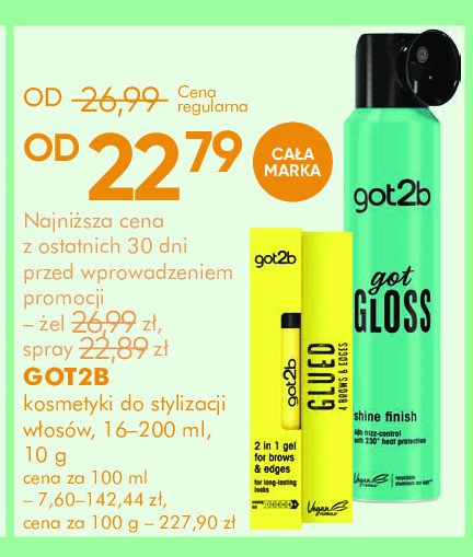 Lakier do włosów Got2b got gloss promocja