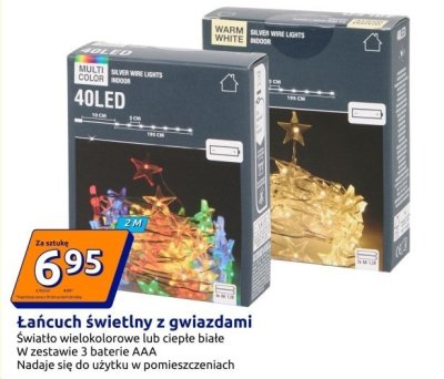 Łańcuch świetlny z gwiazdami warm white promocja w Action