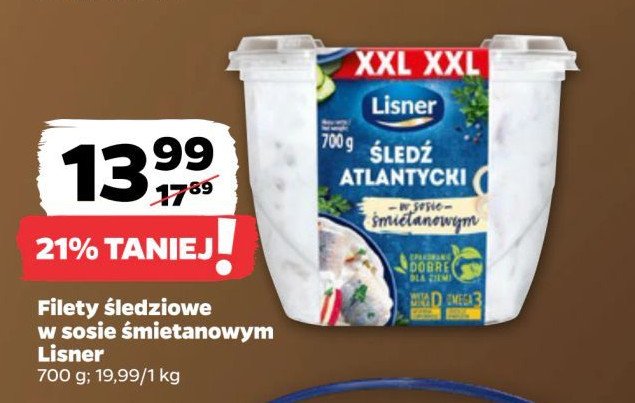 Filety śledziowe w sosie śmietanowym Lisner promocja w Netto