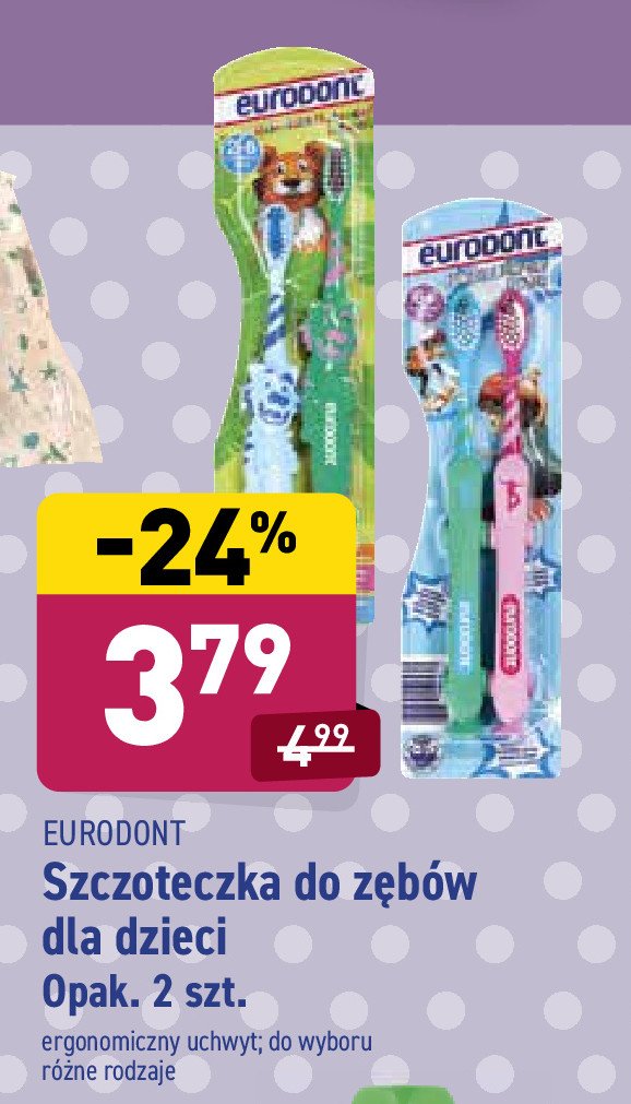 Szczoteczki dla dzieci 2-6 kinder Eurodont promocja