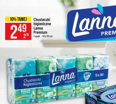 Chusteczki higieniczne z balsamem Lanna premium promocja