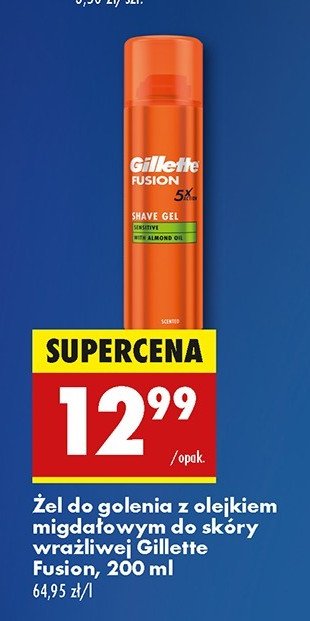 Żel do golenia dla skóry wrażliwej Gillette fusion promocja w Biedronka