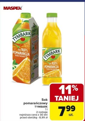 Sok pomarańczowy Tymbark promocja w Carrefour