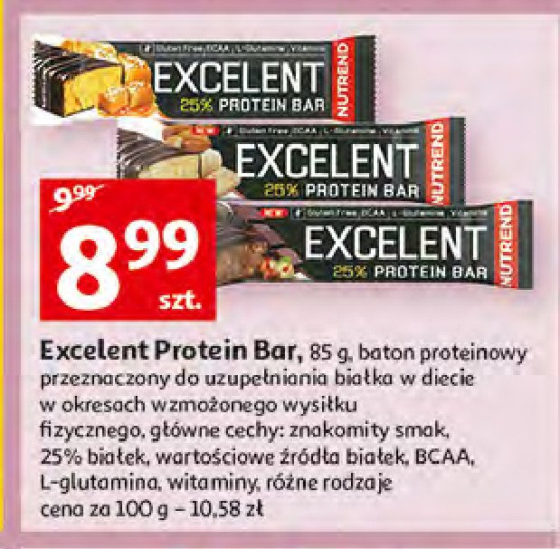 Baton proteinowy czekolada z nugatem NUTREND EXCELENT promocja