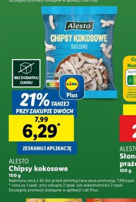 Chipsy kokosowe Alesto promocja