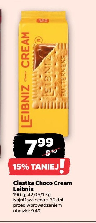 Ciastka keks & cream choco Leibniz Leibniz bahlsen promocja w Netto