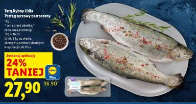 Pstrąg tęczowy patroszony Targ Rybny Lidla promocja w Lidl