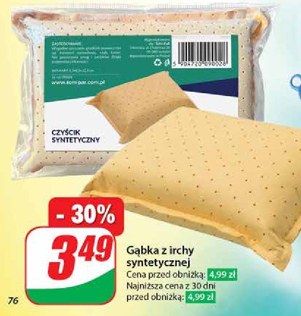 Gąbka obszyta irchą syntetyczną promocja