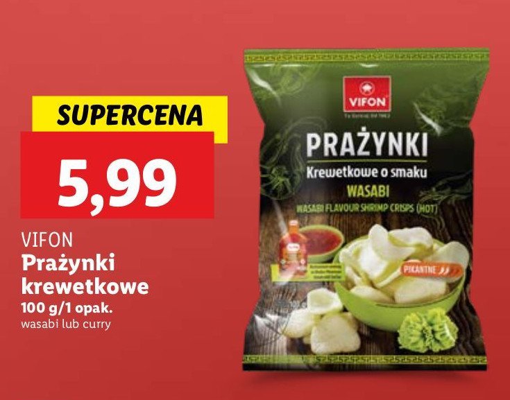 Prażynki krewetkowe curry Vifon promocja