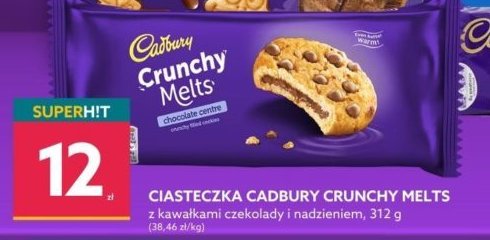 Ciastka z kawa艂kami czekolady i nadzieniem CADBURY CRUNCHIE promocja