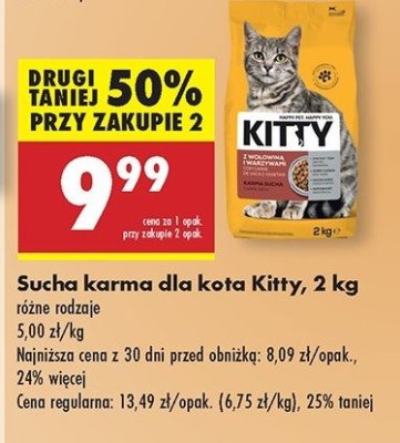 Sucha karma dla kota - wo艂owina z warzywami Kitty promocja