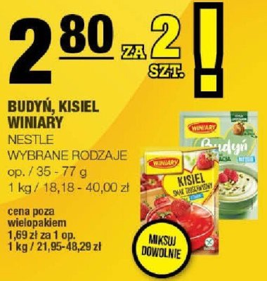 Budyń, kisiel Winiary Nestle promocja w SPAR