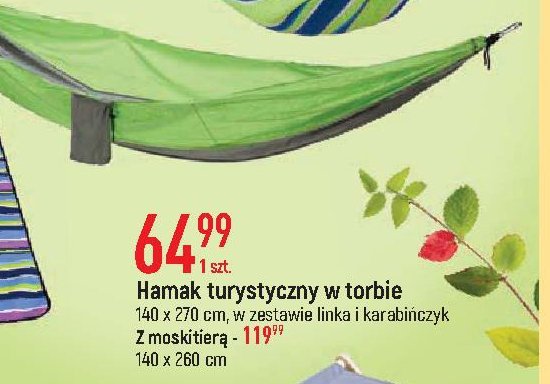 Hamak z moskitier膮 140 x 260 cm promocja
