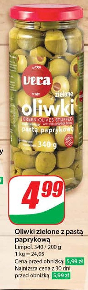 Oliwki zielone z past膮 paprykow膮 Vera promocja