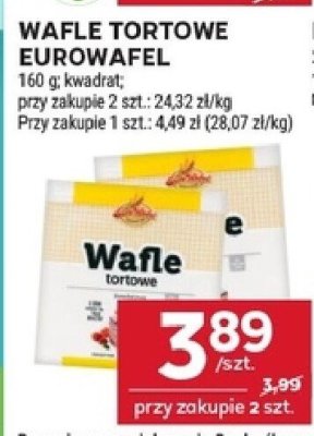 Wafle tortowe Eurowafel kwadrat promocja w Stokrotka