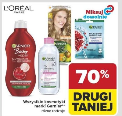 Wszystkie kosmetyki marki Garnier różne rodzaje promocja w Carrefour Market