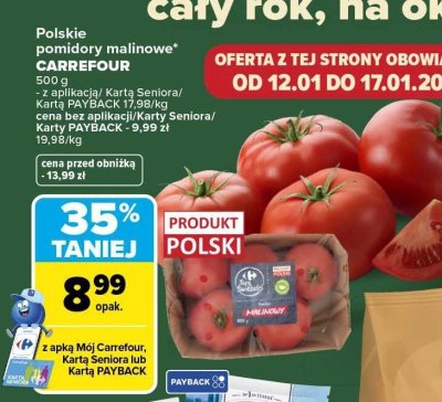 Pomidory malinowe promocja w Carrefour Market