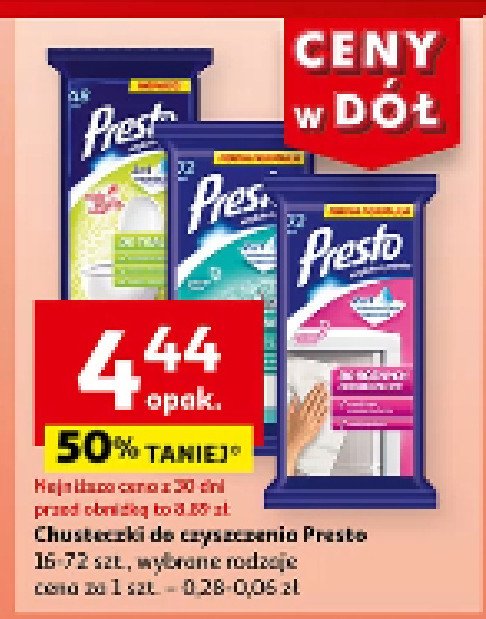 Chusteczki do czyszczenia 艂azienki 2w1 Presto clean Presto harper hygienics promocja