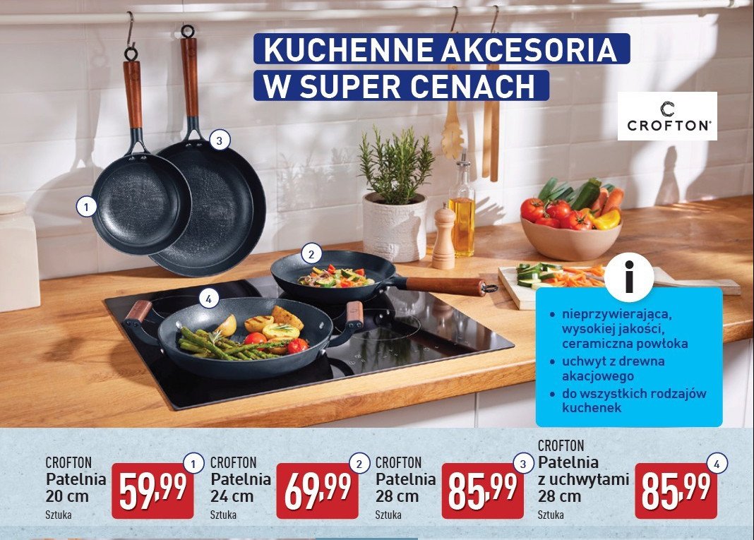 Patelnia 24 cm Crofton promocja w Aldi