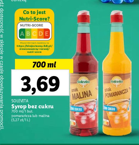 Syrop pomarańcza zero cukru Solevita promocja