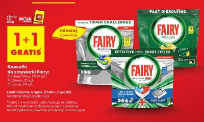 Kapsułki do zmywarki Fairy Platinum 21 szt. promocja w Biedronka