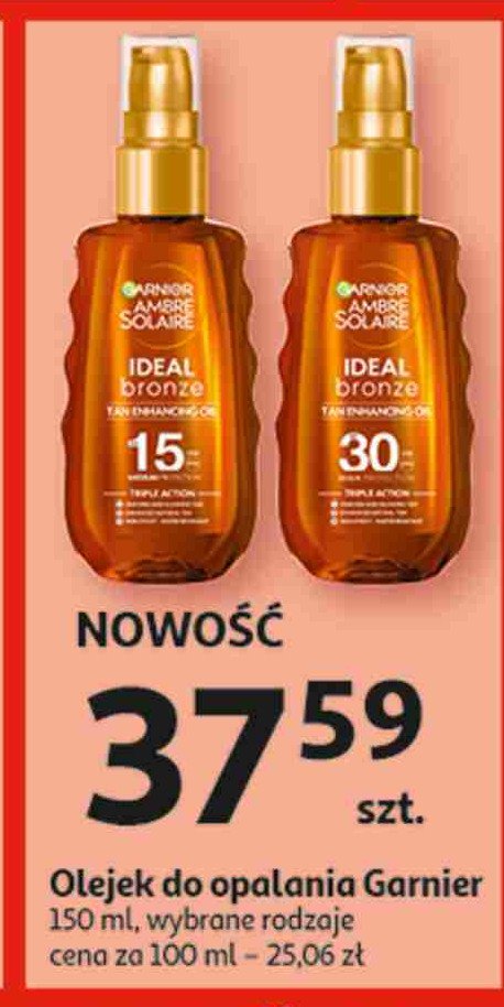 Olejek do opalania spf 15 Garnier ambre solaire promocja