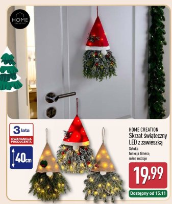 Skrzat świąteczny LED z zawieszką HOME CREATION promocja w Aldi