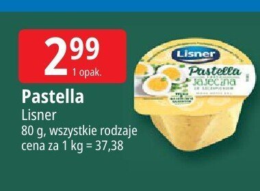 Pastella pasta jajeczna Lisner wszystkie rodzaje promocja w Leclerc
