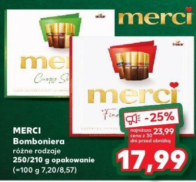 Bomboniera Merci różne rodzaje 250/210g promocja w Kaufland