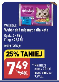 Karma dla kota mi臋sne dania w sosie Whiskas adult promocja