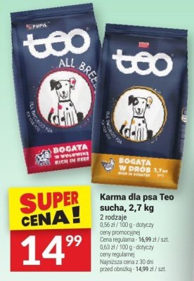 Karma dla psa Teo sucha, 2,7 kg promocja w Twój Market