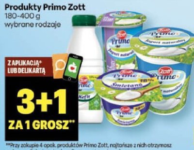 Produkty Primo Zott wybrane rodzaje promocja w Delikatesy Centrum