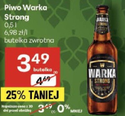 Piwo Warka Strong 0.5l promocja w Delikatesy Centrum