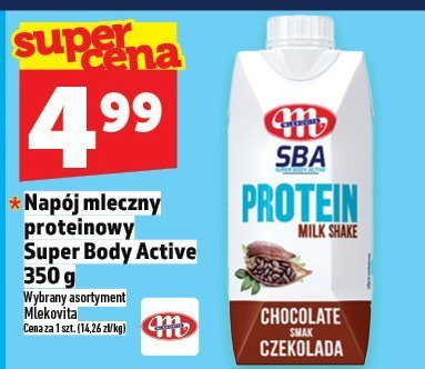 Napój mleczny proteinowy Super Body Active 350 g Wybrane asortymenty Mlekovita promocja w TOPAZ
