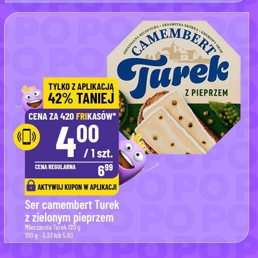 Ser camembert z zielonym pieprzem Turek naturek promocja