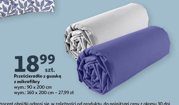 Prześcieradło z mikrofibry z gumką 160 x 200 cm Actuel promocja