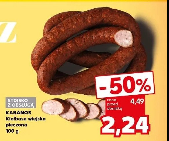 Kiełbasa wiejska pieczona Kabanos promocja