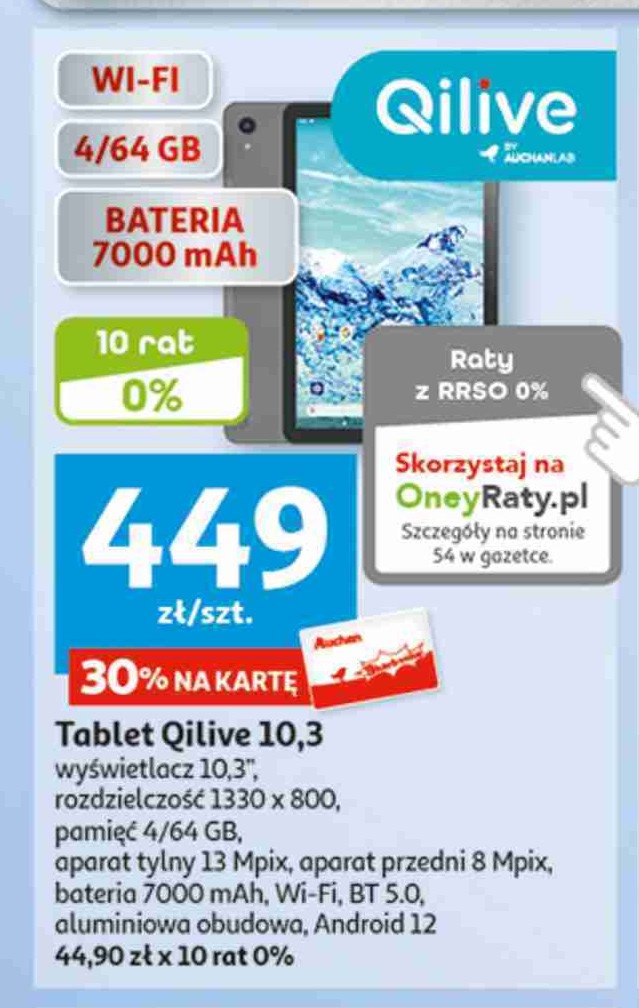 Tablet 10.3-23 4/64 gb Qilive promocja