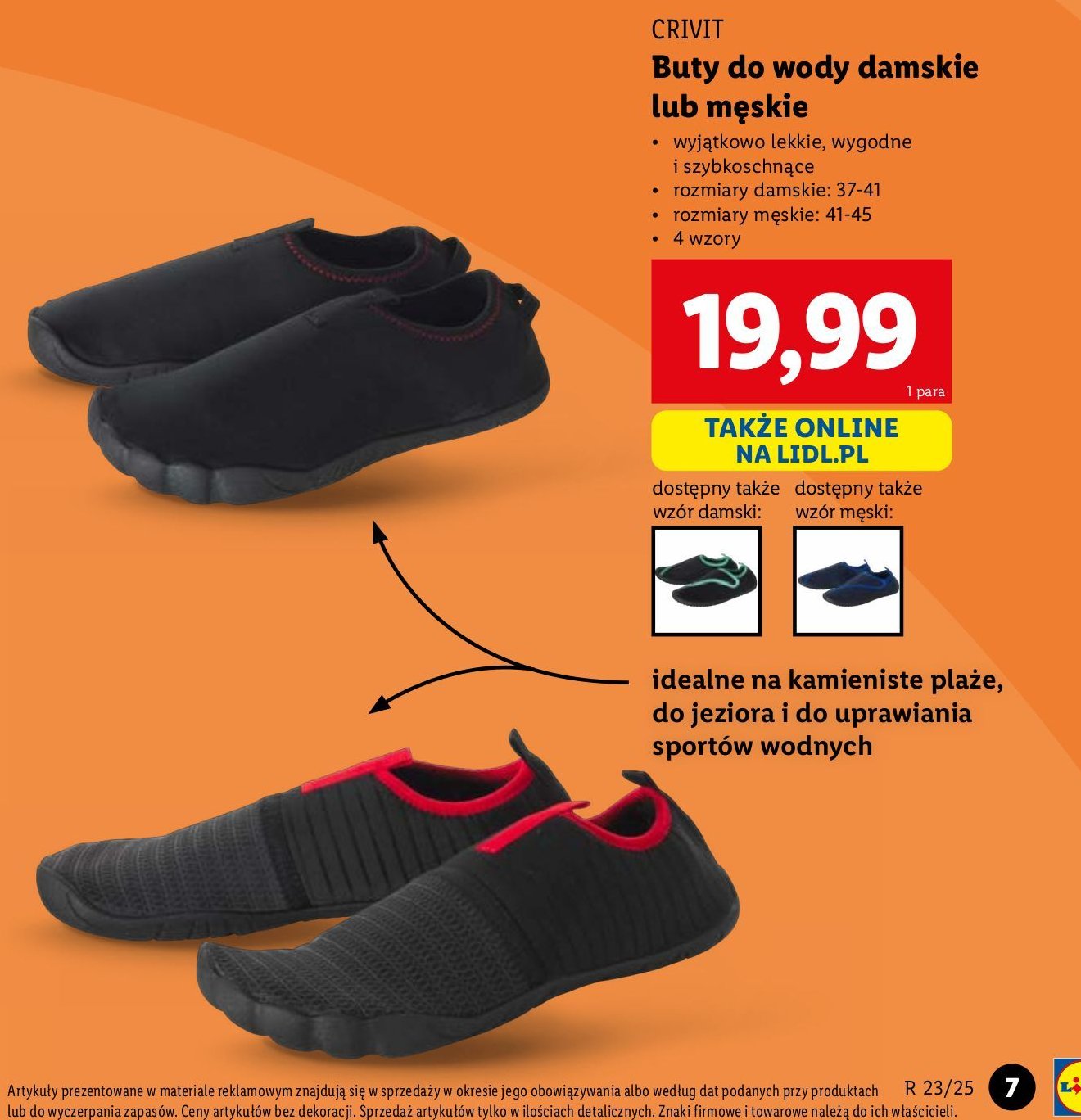 Buty do wody damskie rozm. 37-41 Crivit promocja w Lidl
