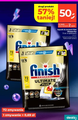 Kapsułki do zmywarki Finish Ultimate Plus 72 szt. w opakowaniu promocja w Dealz