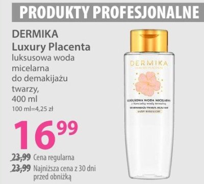 Woda micelarna DERMIKA Luxury Placenta luksusowa woda micelarna do demakijażu twarzy promocja w Hebe